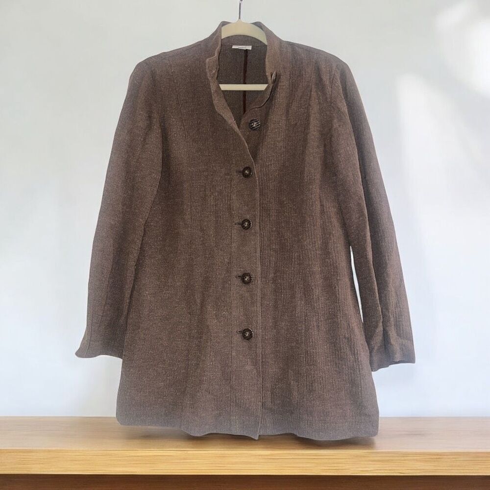 ✨J.Jill Brown Button Down Silk Blend Sz XS Jacket✨
